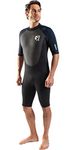 Gul Mens G-Force 3mm Back Zip Shorty Wetsuit - Black Navy - Easy Stretch - 80% D-Flex panels for durability