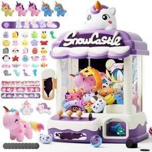 Skirfy Large Claw Machines for Kids,Unicorns Toys for Girls Age 6+,Candy Dispenser Arcade Games Mini Vending Toy with Slap Bracelet,Claw Game,Birthday Gifts for Kid and 30PCS Plush Toys