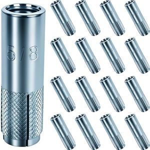 12Pcs Drop-in Anchors,5/8"-11 Zinc-Plated Concrete Knurled Drop-in-Anchor