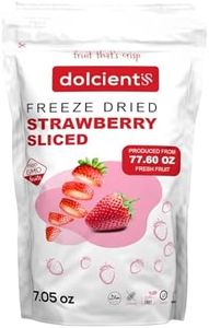 Dolcientis Freeze Dried Strawberries Sliced | 100% Natural Healty Fruit Snacks | Emergency Food Supply 25 Year Shelf Life | Non GMO, Kosher, Gluten free, Vegan, No Sugar Added, 7.05 oz, 20 Servings