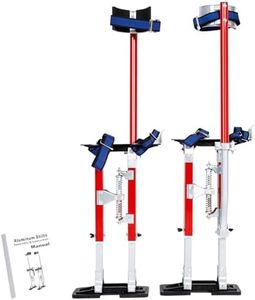 15"-23" Professional Grade Adjustable Drywall Stilts Taping Paint Stilt Aluminum Tool Stilt for Painting Painter Taping Red