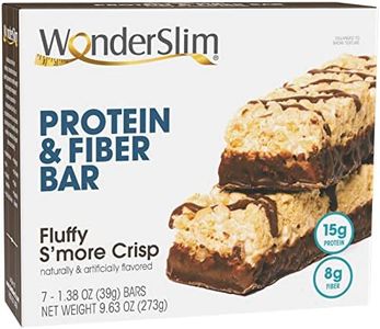 WonderSlim Protein & Fiber Bar, Fluffy S'more Crisp, Gluten Free, Keto Friendly & Low Carb (7ct)