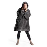 Silentnight Snugsie Oversized Hoodie - Oversized Giant Wearable Blanket Hoodie Cosy Fleece Jumper with Sherpa Fleece Interior and Silver Glitter Design - Machine Washable