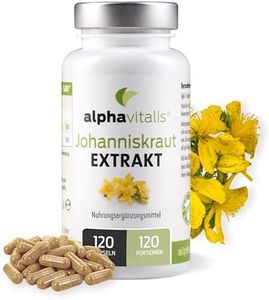 Johanniskraut Kapseln optimal dosiert mit natürlichem Hypericin - 120 Stk. - veganer Extrakt mit Vitamin B6 & B12 - St. John’s Wort Extract aus Hypericum perforatum L.
