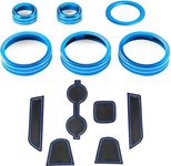 Auovo Cup Holder Inserts Liners AC Knob Covers Compatible with Toyota GR86 & for Subaru BRZ Accessories 2024 2023 2022 Custom Fit Door Mats Air Conditioning Knob Trims Radio Knob Rings (Blue)