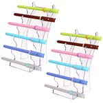 BTSKY 2 Pcs Acrylic Pen Holder Stand - 6 Slots Makeup Brush Holder Eyebrow Pen Stand Clear Display Stand for Nail Brush Eyebrow Pen Fountain Pen Forks