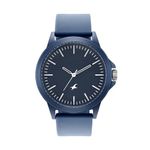 Fastrack Men Silicone Analog Blue Dial Watch-38024Pp67W, Band Color-Blue