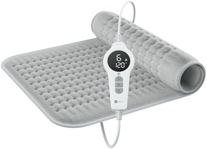 BR Bringer Infrarot Heizkissen mit Abschaltautomatik - 6 Heizstufen (25-60°C), Überhitzungsschutz, Maschinenwaschbar, LED Display, sehr weiches Flanell (Grau, 70 x 40 cm)