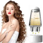 DLALA 1-Hair Oil Applicator with 6ml Tank, 5 Ball Heads, 6 Massage Teeth for Scalp Massage, Anti Hair Loss Lotion Dispenser, Scalp Massager for Essential Oil for Hair Growth (Clear Body Applicator)