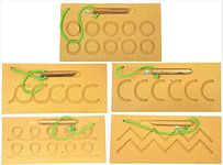 FunBlast Tracing Shapes for Kids, Pattern Tracing Boards for Kids Writing Practice Wooden Board