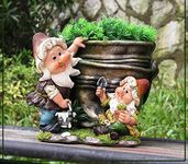 The decorshed 2 Gnome with Bucket Flower Pot for Garden Decoration, Home Decor, Balcony Decor, Garden Planters