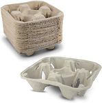 4 Cup Drink Holder for 8-32 oz Cups - Pulp Fiber Drink Carrier Tray for Delivery by MT Products - (25 Pieces)