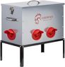 GSHWXD Automatic Chicken Feeder - 40 lb Capacity 6 Port Large Metal Chicken Feeders - No Waste Poultry Feeder with Locking Lid and Legs for Inside Chicken Coops