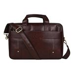 ABLE® Crystal Formal Office Bag| Laptop Messenger Bag For Men|Laptop|MacBook|NoteBook Upto 16 Inch|Crossbody Handbags with Shoulder Straps.Brown Color.