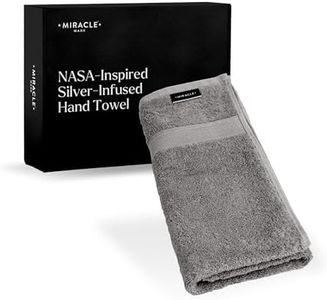 Miracle Made Hand Towel - Stone 18 x 28 inches - Silver Ion Cotton Bath Towel Cloth - Ultra Soft Plush Fade Resistant Highly Absorbent Quick Drying Bath Sheet - Silver Infused Hand Towels