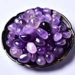 SigMntun Polished Amethyst Crystal Bulk, 284g - Handpicked Natural Tumbled Gemstones Rocks for Healing, Reiki, Meditation, Witchcraft and Home Decoration, Amethyst - 0.5'' - 72Pcs