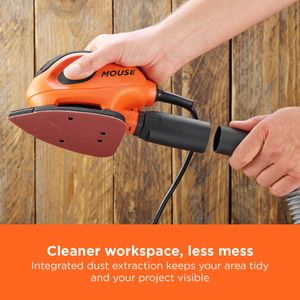 BLACK+DECKER Compact Mouse Sander – Lightweight Detail Finishing Tool