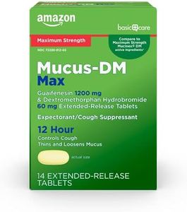 Amazon Basic Care Maximum Strength Mucus DM, Expectorant and Cough Suppressant, 14 Tablets