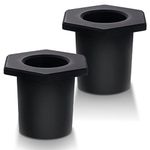 2pcs Table Umbrella Hole Ring, Outdoor Patio Table Umbrella Hole Insert Plug Silicone Umbrella Replacement Parts for 2-2.5 Inch Patio Table Hole, 1.5" Pool Umbrella Adapter (Black)