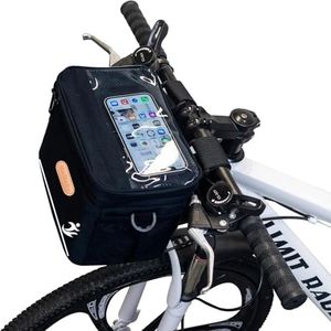 MeiMeSu Bike Handlebar Bag Waterproof Bike Basket Front with Touch Screen Phone Holder, Bike Cycling Bags Bicycle Basket Insulated Cooler Lunch Bag Cycling Men Women Outdoor Adults/Kids Gift - Blue