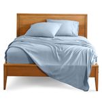 Bare Home Queen Sheet Set - Luxury 1800 Ultra-Soft Microfiber Queen Bed Sheets - Double Brushed - Deep Pockets - Easy Fit - 4 Piece Set - Bedding Sheets & Pillowcases (Queen, Dusty Blue)