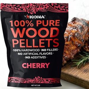 Kona 100% Cherry Smoker Pellets, Intended for Ninja Woodfire Outdoor Grill, 2 lb Resealable Bag