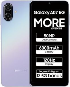 Samsung Galaxy A07 5G Smartphone (Light Violet, 6GB RAM, 128GB Storage) | 120Hz Refresh Rate | Massive 6000mAh Battery | 50MP True Dual Camera | 6 Gen OS Upgrades | Knox Vault