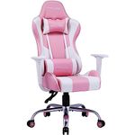 GTPLAYER Gaming Chair Office Chair Swivel Heavy Duty Chair Ergonomic Design with Cushion and Reclining Back Support(PINK)