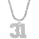 M Men Style Baseball Football Basketball Soccer Number Necklace for Men Boys Son Boyfriend Grandson Nephew Brother Daughter Stainless Steel Jewelry LC1231