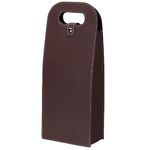 PATIKIL 2 Bottle Wine Gift Bag, Wine Bag Reusable Leather Wine Tote Carrier for Wine Bottles Portable Champagne Gift Bags for Picnic Party Wedding, Brown