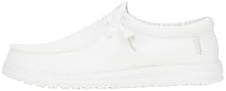 HEYDUDE Women's Wendy Canvas, Womens Shoes, Women's Slip-on Loafers, Comfortable & Light-Weight White