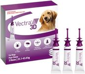 Vectra 3D Flea and Tick Treatment for Dogs Weighing 25.1-43 kg (55.2-94.6 lbs) - Tick and Flea Prevention for Dogs That Repels Mosquitoes and More with Easy Monthly Application (3 Pack)