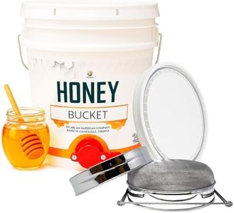 Honey Bucket 5 Gallon Bucket with Spigot Extractor Equipment Food-Grade PP 20L Capacity + Honey Strainer Filter Honey Filter 2 Piece Honey Double Strainer Honey Extractor Equipment Stainless Steel