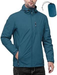 Outdoor Ventures Men's Packable Rain Jacket Waterproof Windbreaker Lightweight Raincoat with Hood