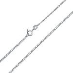 Unisex Thin Lightweight 1.2MM Strong Solid .925 Sterling Silver Figaro Link Chain Necklace For Men Women 18 Inch