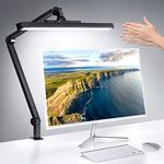 MediAcous LED Desk Lamp, Gesture Sensing Desk Lamp with Clamp, Dimmable Polarized Eye-Caring Office Lamp with Swing Arm, 4 Colors & 4 Brightness, Clip-on Architect Desk Light for Work, Read, Craft