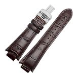 For 1853 For Tissot For T60 Strap For L875 For 975K Belt Men's Bracelet 24 X 14m Wristband Mesh Belt For T60.1.513 Leather Watchband (Color : Brown silver, Size : 24mm-14mm)