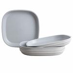 Re-Play Made in USA 9" Heavy Duty Dining Plates | Virtually Indestructible Eco Friendly Recycled Polypropylene Plastic |BPA Free| Dishwasher Safe|Perfect for On The Go or at Home Dining| Grey (4pk)