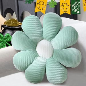 SHINUOER Daisy Pillow Flower Pillow Green Flower Shaped Throw Pillow Cute Seating Cushion Decorative Pillows for Office Sofa Bed Decoration(15.7'',Green)