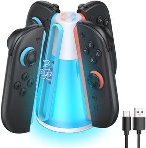 FASTSNAIL Charging Dock for Nintendo Switch 2(2025) for Joy-Con 2, 4 in 1 Dual-Direction Magnetic Fast Controller Charger Station with 10 RGB Light & Night Light Mode, Switch 2 Joypad Accessories