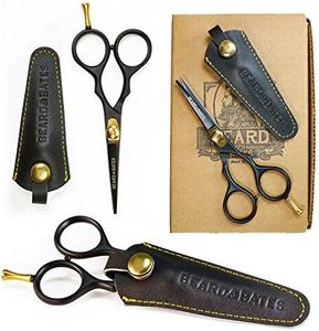 BEARD & BATES 1878 Black Label Shears | Premium Grooming Scissors with Holster for Beards and Mustaches