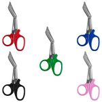 Utility Scissors, EMT and Trauma Shears, Titanium Bandage Shears Bent Stealth tuff Cut for Nursing Scissor, Students, Emergency Room First AID (5.5", Black)