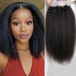 Amesha Hair 13×4 Kinky Straight Lace Front Wig Human Hair Short Bob180% Density Invisible Lace Front Wigs Pre Plucked and Bleached Knots Virgin Hair Short Bob Wigs Natural Black 12 Inch