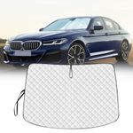 Jaronx Compatible with BMW 5 Series Windshield Sun Shade G30 G31 2017-2023, Thicken 4-Layers Foldable Sunshade Sun Visor Window Sun Shade for BMW 5 Series G30 Accessories, G30 Visor Heat Reflector