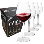 COOKY.D Floating Tritan-Plastic Red Bordeaux Wine Glasses 15oz Unbreakable Long Stemmed Glassware for Pool Party Birthday Dishwasher Safe Set of 4