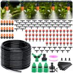 LasTool Garden Watering System, 164FT/50M Drip Irrigation System Kits with 1/4 inch Blank Distribution Tubing Hose, Automatic Irrigation Equipment Set for Patio Lawn