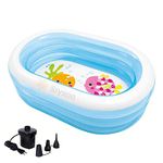 Styxon Swimming Pool 5 Feet 3 Stripped Inflatable Portable Round Space Ship Swimming Pool for Spa Adults Kids Outdoor Indoor with Free Electric Pump