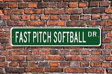 Retro Metal tin Sign Funny Tinsation Fast Pitch Softball Fast Pitch Softball Fan Fast Pitch Softball Street Sign for Home Cave Garage bar Wall Decoration Vintage Metal Sign 8 x 12 inch