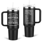 Gifts for Brother, Brother Gifts from Sister, Christmas Fathers Day Birthday Gifts for Brother, Brother Tumbler 40oz Stainless Steel Insulated Travel Mug, Black