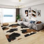 Cowhide Rug Large - Cowhide Rug, Cow Print Rugs for Living Room Bedroom, Washable Non Slip Soft Large Carpet, Patterned Area Rugs & Home Decor 140x200 cm